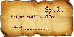 Szijártó Klára névjegykártya