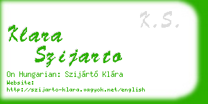 klara szijarto business card